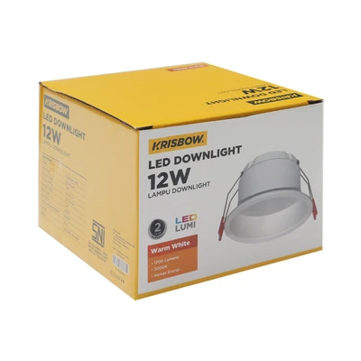 Gambar Krisbow Lumo Lampu Downlight LED SMD 12 Watt 3000K Warm White
