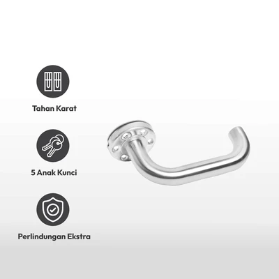 Gambar K-Lock Set Handle Pintu - Satin