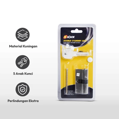 Gambar K-Lock Lubang Kunci Pintu Silinder Gandadengan Computer Key 60 mm