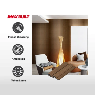 Gambar Maxbuilt 290x12x2 Cm Panel Dinding - Cokelat Walnut