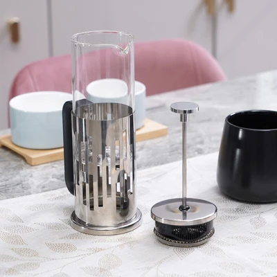 Gambar Appetite Liberika Teko Kopi Press Kaca 350 ml - Silver