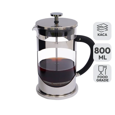 Gambar Appetite Jamaika Teko Kopi Press Kaca 800 ml - Silver