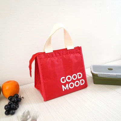 Gambar Ataru Tas Bekal Makanan Oxford Good Food Motif Print - Merah