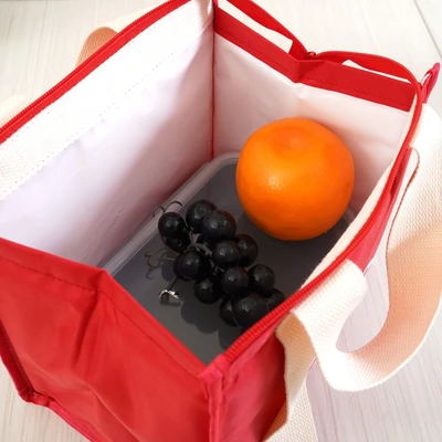 Gambar Ataru Tas Bekal Makanan Oxford Good Food Motif Print - Merah