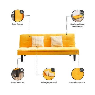 Gambar Informa Geneva Sofa Bed Fabric - Kuning