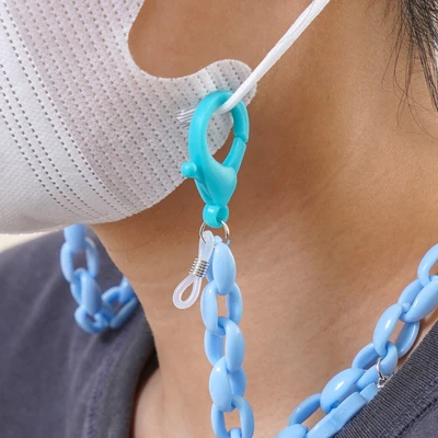 Gambar Ataru Tali Masker Rantai Flower - Biru