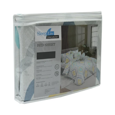Gambar Sleeplite 180x200 cm Set 5 Pcs Seprai King Polyester Geo - Biru
