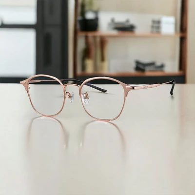 Gambar Parim Eyewear Kacamata Optical Cat Eye Titanium - Gold/Hitam