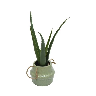 Gambar Informa Tanaman Artifisial Aloe Dengan Pot 17.8x17.8x40.6 cm - Hijau