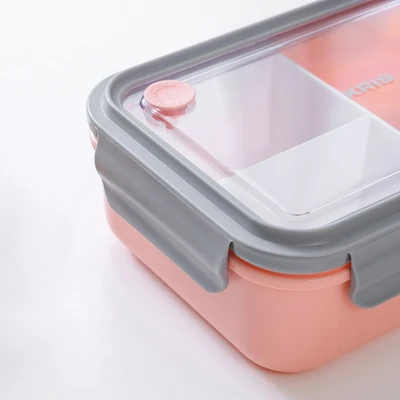 Gambar Kris Kotak Makan Plastik 3 Sekat 1.25 Liter - Pink