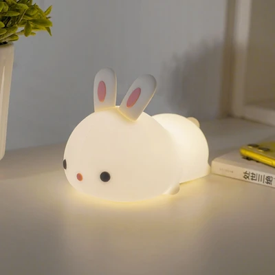 Gambar Ataru Lampu Tidur Rechargeable Bunny - Putih