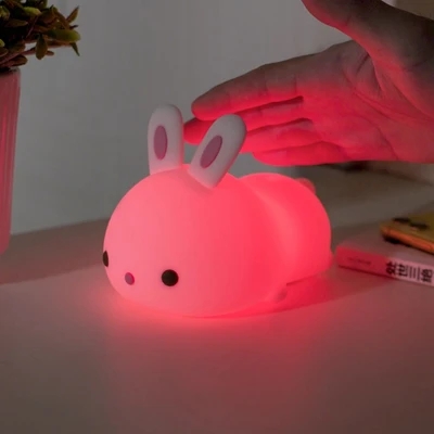 Gambar Ataru Lampu Tidur Rechargeable Bunny - Putih