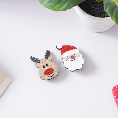 Gambar Ataru Pin Reindeer & Santa Set 2 pcs - Mix