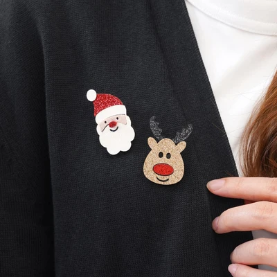 Gambar Ataru Pin Reindeer & Santa Set 2 pcs - Mix