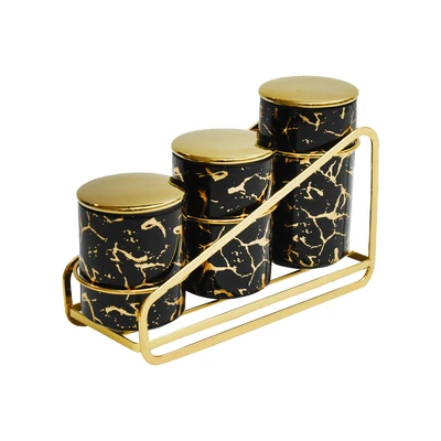 Gambar Appetite Nada Stoples Keramik Dengan Rak Set 3 pcs - Hitam