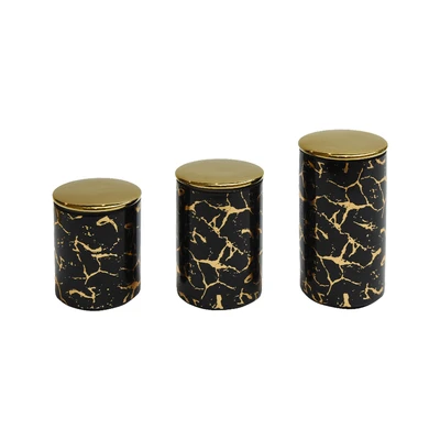 Gambar Appetite Nada Stoples Keramik Dengan Rak Set 3 pcs - Hitam