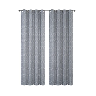 Gambar Informa Gorden Print Geometric 140x250 cm Set 2 pcs - Abu-Abu