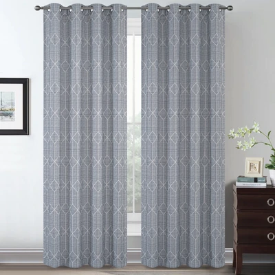 Gambar Informa Gorden Print Geometric 140x250 cm Set 2 pcs - Abu-Abu
