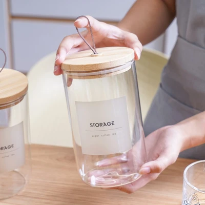 Gambar Informa Wanda Stoples Kaca 1 Liter Set 3 pcs Transparan - Cokelat