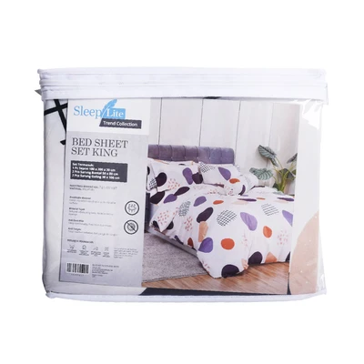 Gambar Sleeplite 180x200 cm Set 5 Pcs Seprai King Polyester Dots