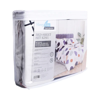 Gambar Sleeplite 180x200 cm Set 5 Pcs Seprai King Polyester Dots