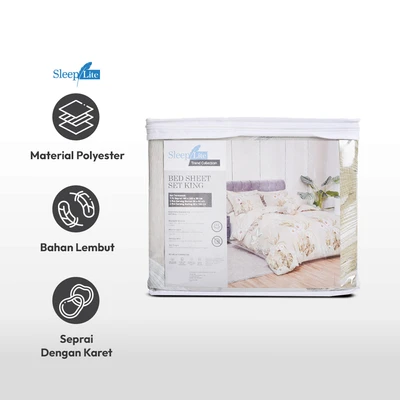 Gambar Sleeplite 180x200 cm Set 5 Pcs Seprai King Polyester Poppy - Hijau
