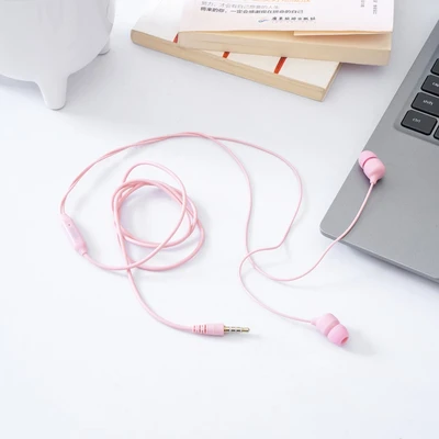 Gambar Ataru Simple Earphone - Pink Dusty