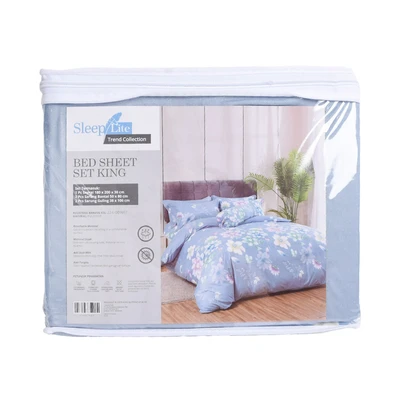 Gambar Sleeplite 180x200 cm Set 5 Pcs Seprai King Polyester Buttercup - Biru