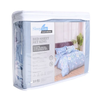 Gambar Sleeplite 180x200 cm Set 5 Pcs Seprai King Polyester Buttercup - Biru