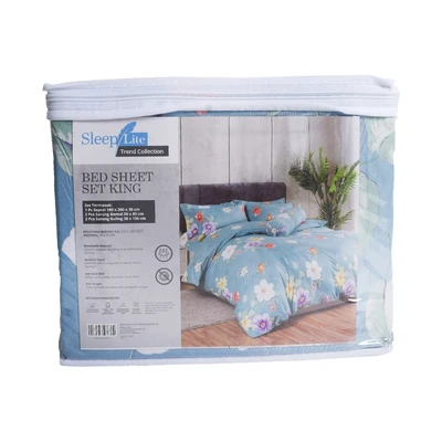 Gambar Sleeplite 180x200 cm Set 5 Pcs Seprai King Polyester Kirei - Biru