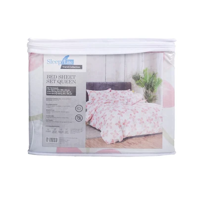 Gambar Sleeplite 160x200 cm Set 5 Pcs Seprai Queen Polyester Violet - Pink