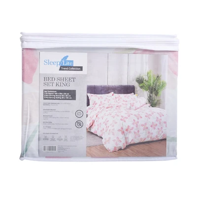 Gambar Sleeplite 180x200 cm Set 5 Pcs Seprai King Polyester Violet - Pink