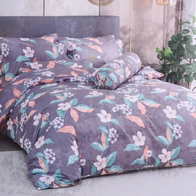 Gambar Sleeplite 180x200 cm Set 5 Pcs Seprai King Polyester Fmn - Abu-Abu
