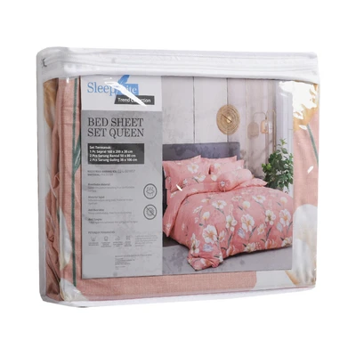Gambar Sleeplite 160x200 cm Set 5 Pcs Seprai Queen Polyester Buttercup - Pink