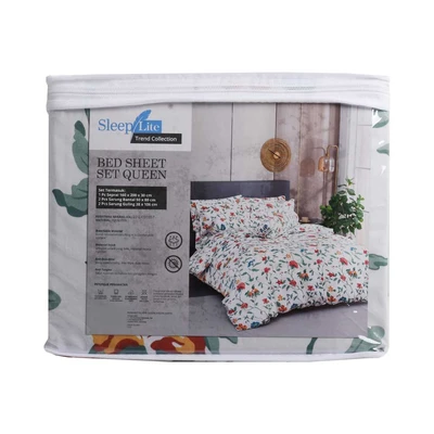 Gambar Sleeplite 160x200 cm Set 5 Pcs Seprai Queen Polyester Evelyn
