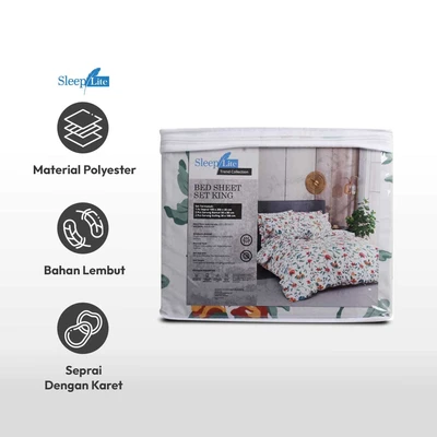 Gambar Sleeplite 180x200 cm Set 5 Pcs Seprai King Polyester Evelyn
