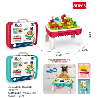 Gambar Bricks Kingdom Set 58 Pcs Drawing Board Table Blocks