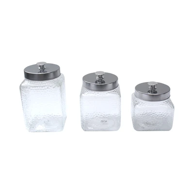 Gambar Picas Stoples Kaca Set 3 pcs Transparan - Silver