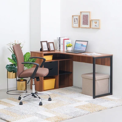 Gambar Informa Hagen Meja Kantor - Cokelat Walnut/Hitam