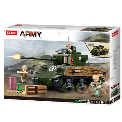 Gambar Sluban Set Wwii M4a3 76w Medium Tank