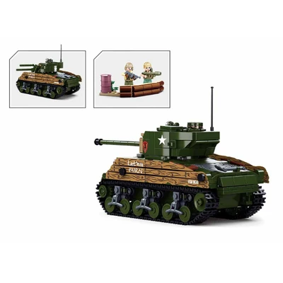 Gambar Sluban Set Wwii M4a3 76w Medium Tank