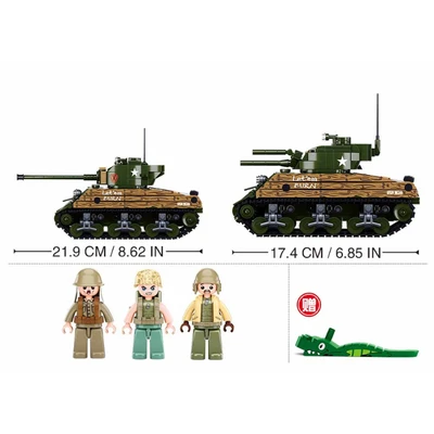 Gambar Sluban Set Wwii M4a3 76w Medium Tank