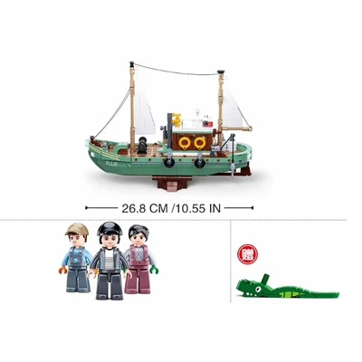 Sluban Set Barca Da Pesca Ellie – 610 Pezzi, 3 Minifigure, Compatibile Con Mattoncini, Età 8+ - 5