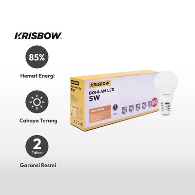 Gambar Krisbow Set 5 Pcs Lumi Bohlam Led 5 Watt Warm White - Kuning