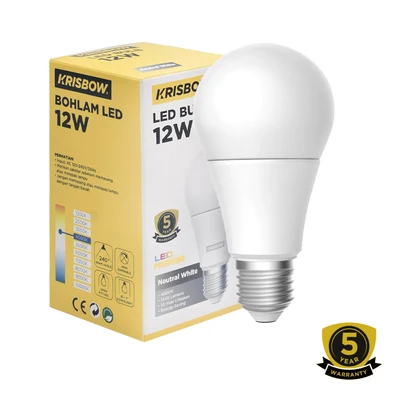 Gambar Krisbow Premier Bohlam LED 12 Watt 1440 Lumen Natural White E27 - Putih