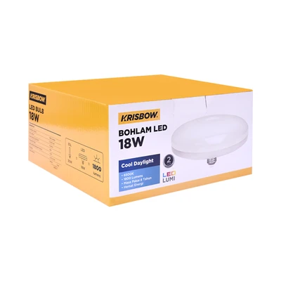 Gambar Krisbow Lumi Bohlam LED Mushroom 18 Watt 1800 Lumen Cool Daylight E27 - Putih