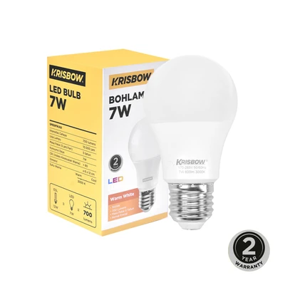 Gambar Krisbow Lumi Bohlam LED 7 Watt 700 Lumen Warm White E27 - Kuning