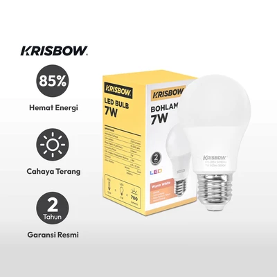 Gambar Krisbow Lumi Bohlam LED 7 Watt 700 Lumen Warm White E27 - Kuning
