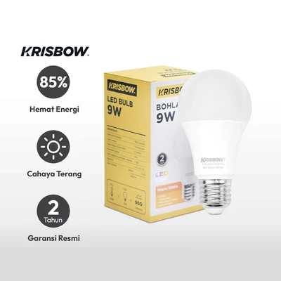 Gambar Krisbow Lumi Bohlam LED 9 Watt 900 Lumen Warm White E27 - Kuning