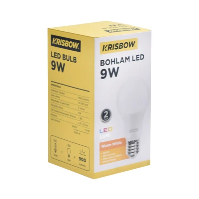 Gambar Krisbow Lumi Bohlam LED 9 Watt 900 Lumen Warm White E27 - Kuning